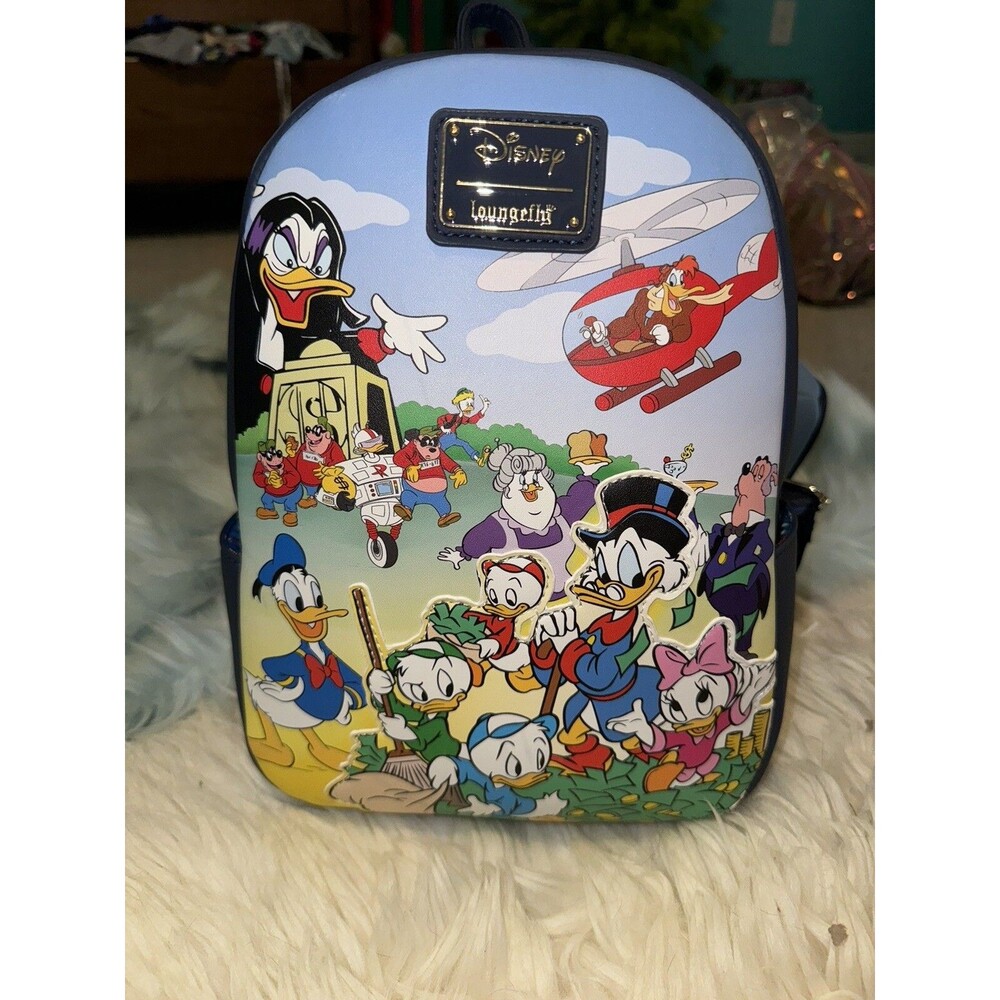 NWT Loungefly Disney Ducktales Cast Faux Leather Mini Backpack! SCROOGE DONALD